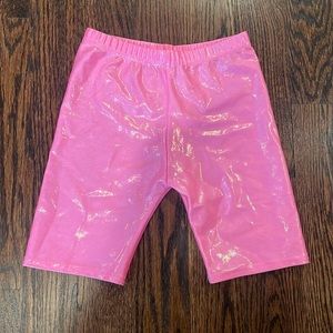 Dori Creations Pink Metallic Bike Shorts, 12/14 (188)